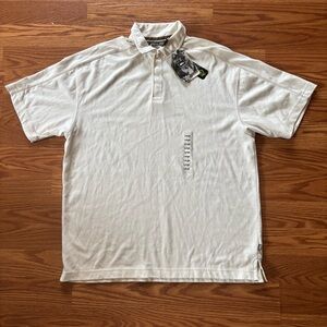 NEW REI Men's Cream Mojave Polo Shirt UPF 50+ Quick Dry Sz Large Summer Vacation